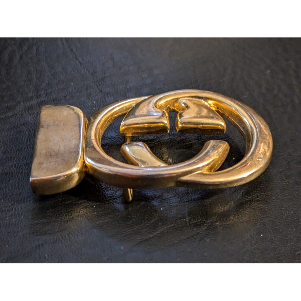 Gucci Interlocking Belt Buckle Gold Parfums Mod Brev Monogram 2.5 x 1.5 in - Picture 8 of 9